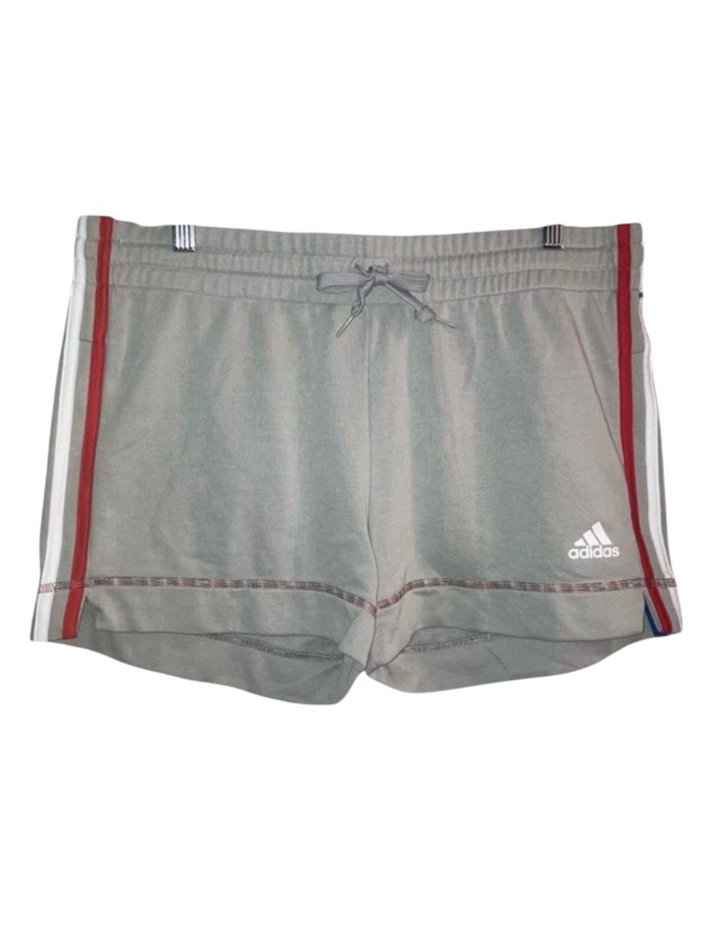 Adidas Women’s Shorts Three Stripe Drawstring  Shorts | Size Large | Grey